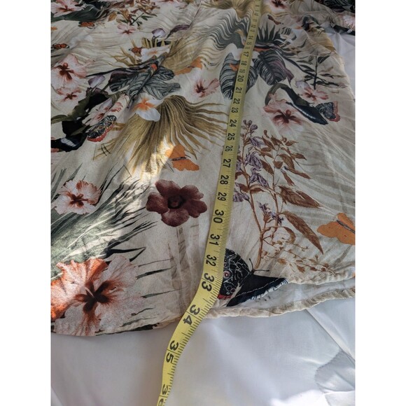 H&M Top Women's 12 Blouse Tropical Multicolor Hawaiian Parrots Vneck Tunic Coast - Picture 13 of 14